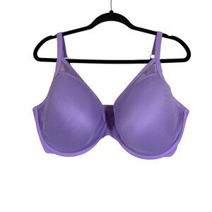 Third Love Bra Womens 38DDD Purple Mesh T-Shirt Underwire Microfiber Padded